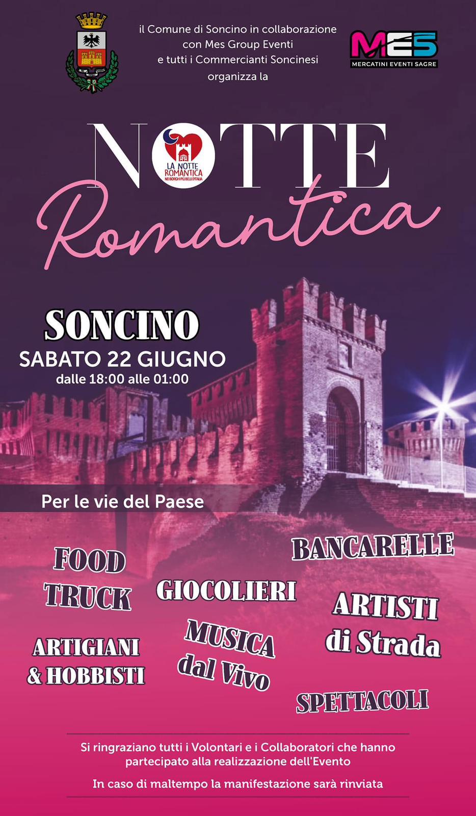 LA NOTTE ROMANTICA, SONCINO (CR), 22/06/24